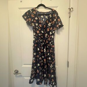 Navy floral SHEIN dress. Size L